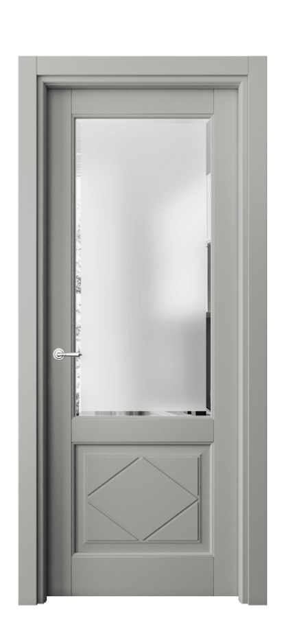 Дверь межкомнатная Toscana Rombo 6342 Бук нейтральный серый Сатинированное стекло с фацетом Гладкий наличник БНСР Цена 99399 ₽ Наличники уже входят в базовый комплект. Фабрика дверей Волховец 8 (800) 551 43 19 Межкомнатная дверь Toscana Rombo 6342 Бук нейтральный серый Сатинированное стекло с фацетом Цена 99399 ₽ | Volhovec